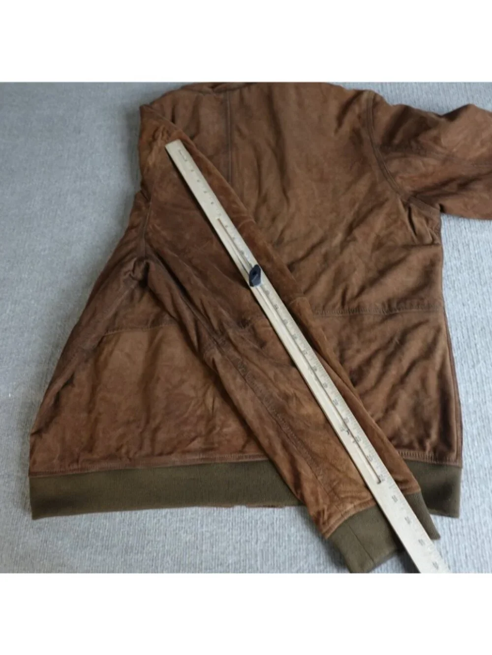 Wilsons Leather Mens Jacket XL Brown Suede Bomber Hooded